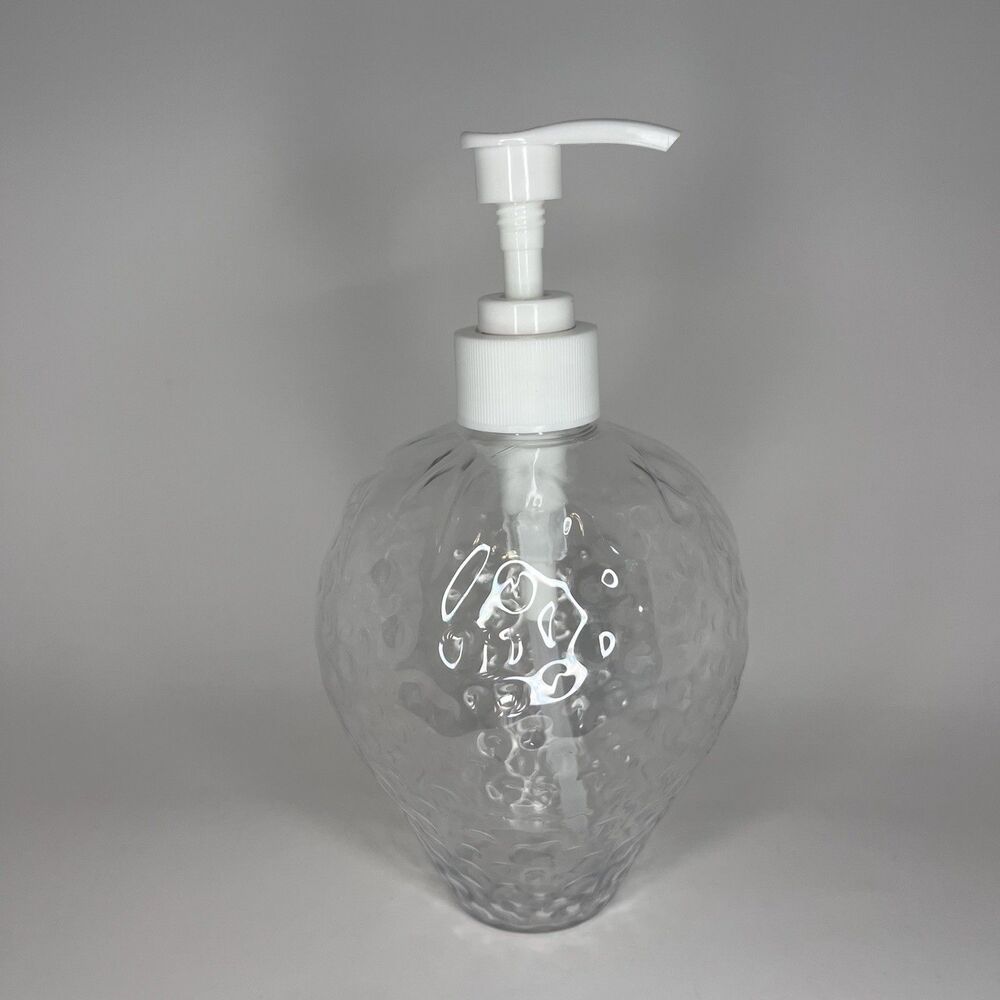 Strawberry Shaped Plastic Soap Dispenser Refillable Bathroom Decor